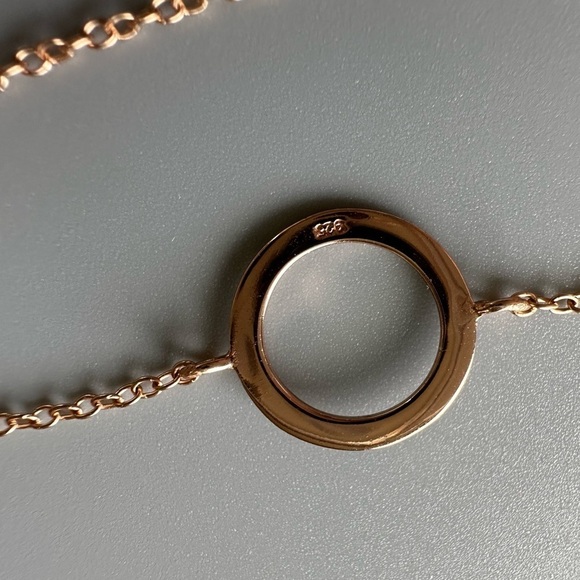 Rose Gold Dainty Round Bracelet - Picture 4 of 11